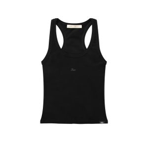 SIGNATURE RIBBED TOP - BLACK