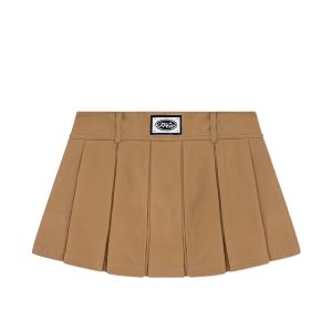 PLEATED MINI SKIRT - KHAKI