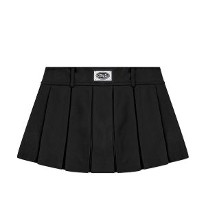 PLEATED MINI SKIRT - BLACK