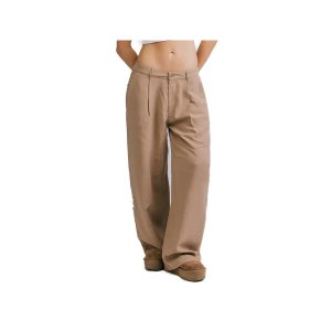 WIDE LEG TROUSERS - KHAKI