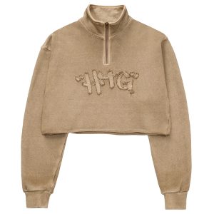 RAW EDGE CROPPED JACKET - TAN
