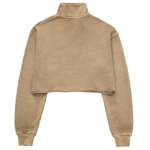 Alternative view of RAW EDGE CROPPED JACKET - TAN